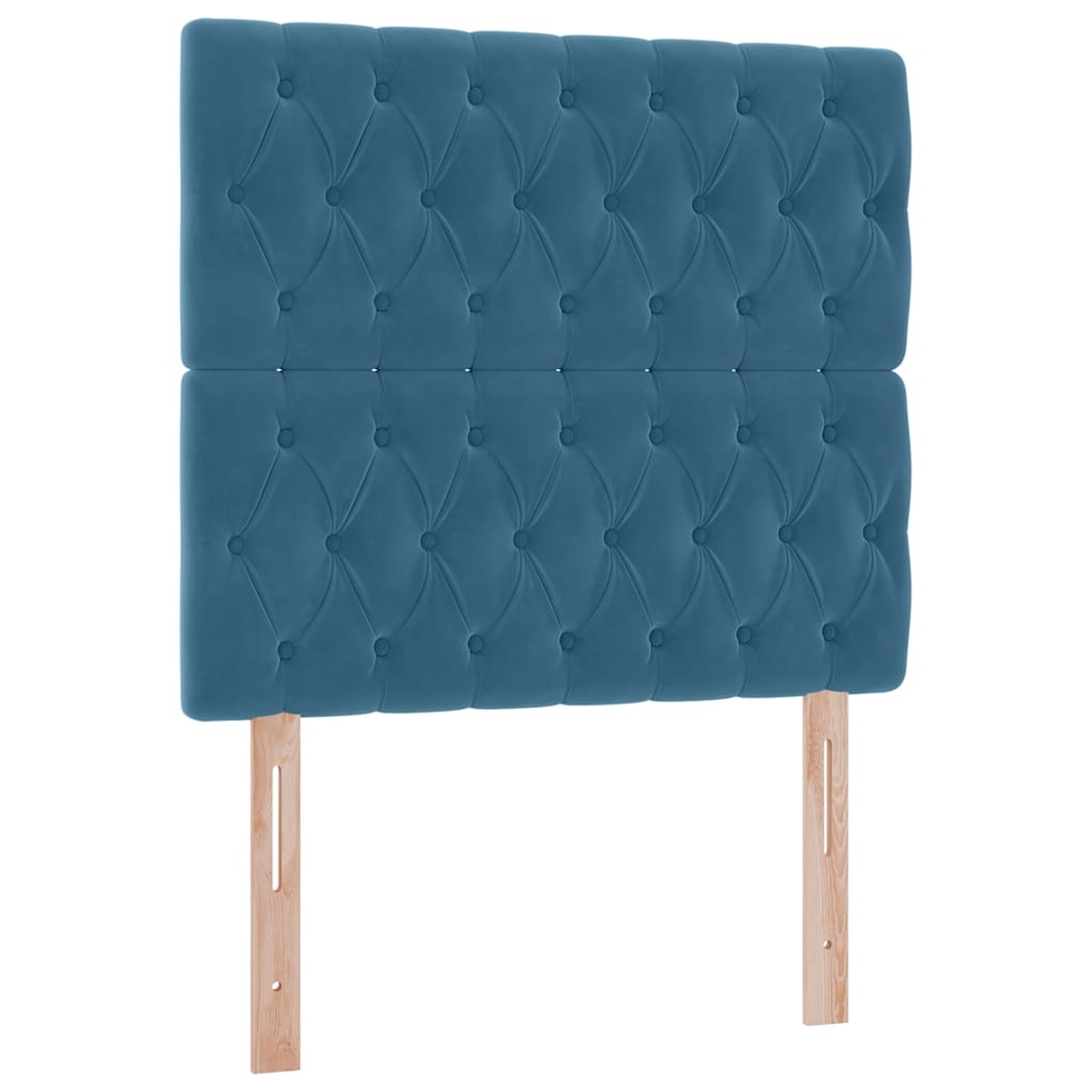 Opbergbed met LED met matras Donkerblauw 90 x 190 cm Fluweel