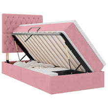Opbergbed met LED met matras met LED Roze 90 x 200 cm Fluweel