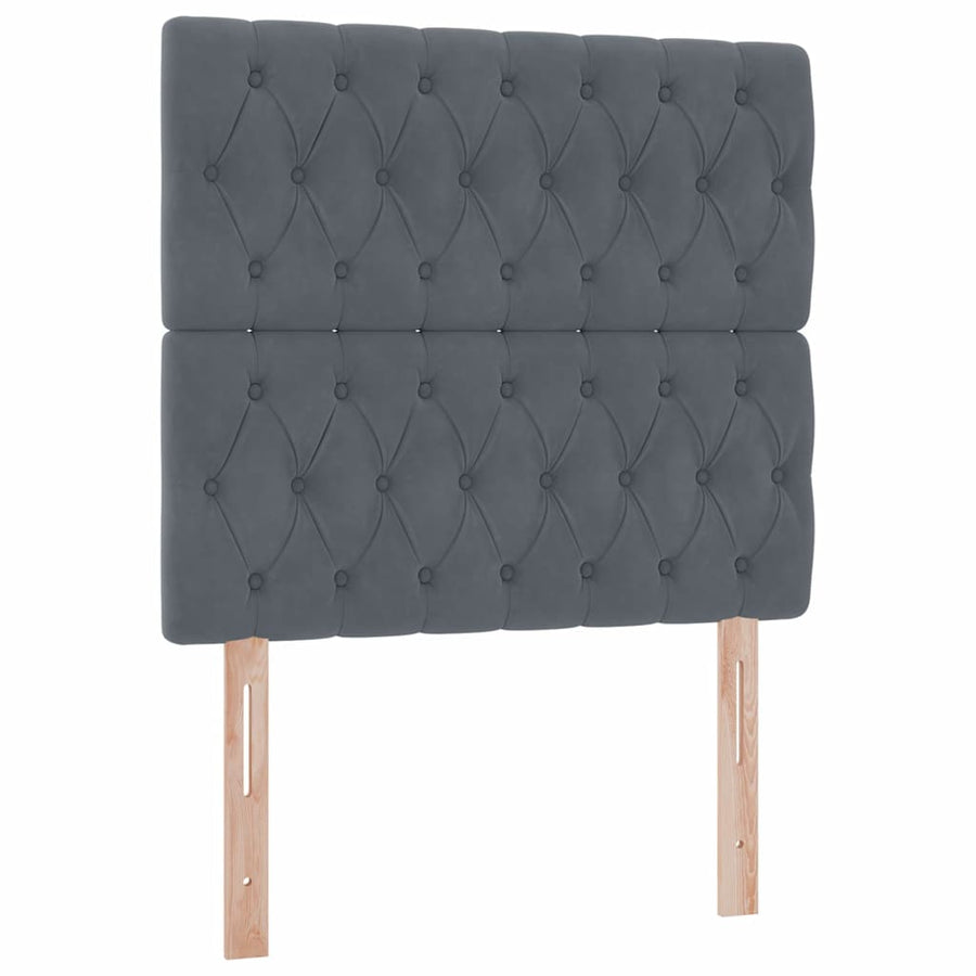 Opbergbed met LED met matras Donkergrijs 100 x 200 cm Fluweel