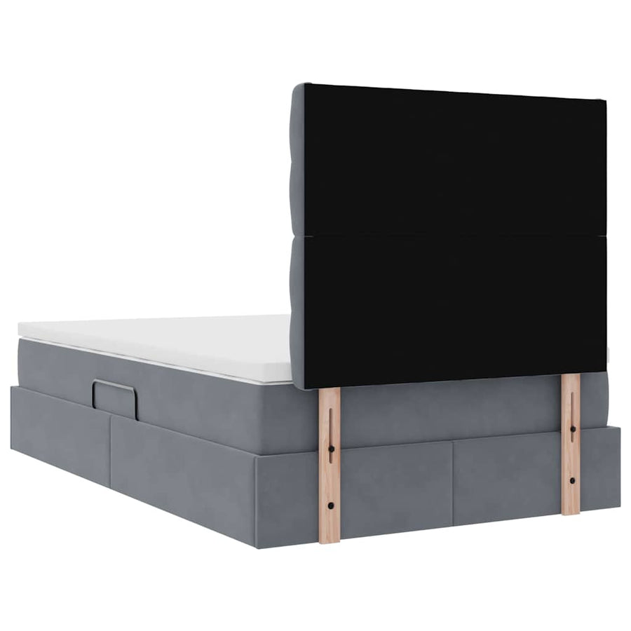 Bed met LED -striplichten Donkergrijs 120 x 200 cm Fluweel