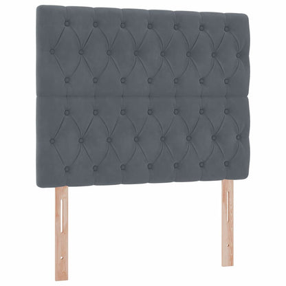 Bed met LED -striplichten Donkergrijs 120 x 200 cm Fluweel