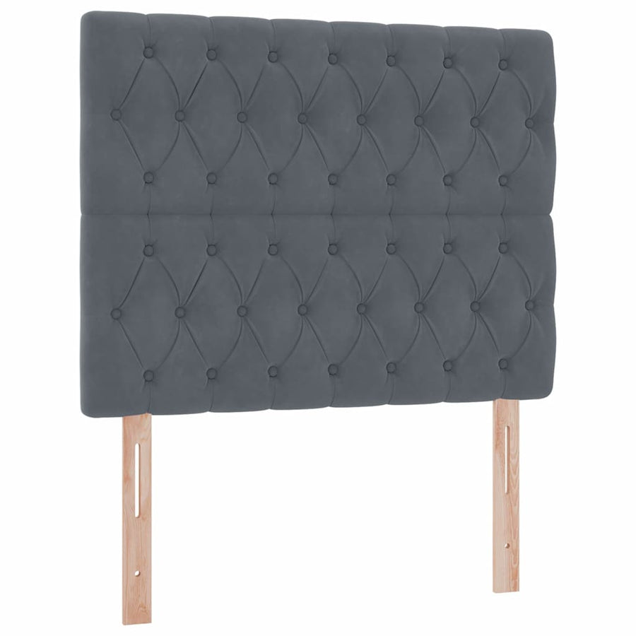 Bed met LED -striplichten Donkergrijs 120 x 200 cm Fluweel