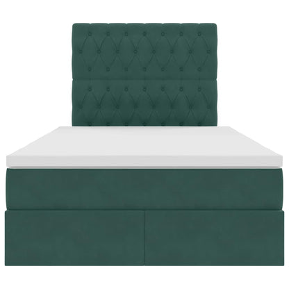 Bed met LED -striplichten Donkergroen 120 x 200 cm Fluweel