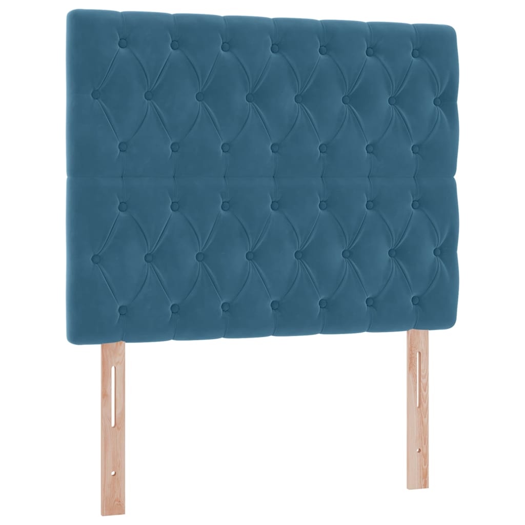 Bed met LED -striplichten Donkerblauw 120 x 200 cm Fluweel