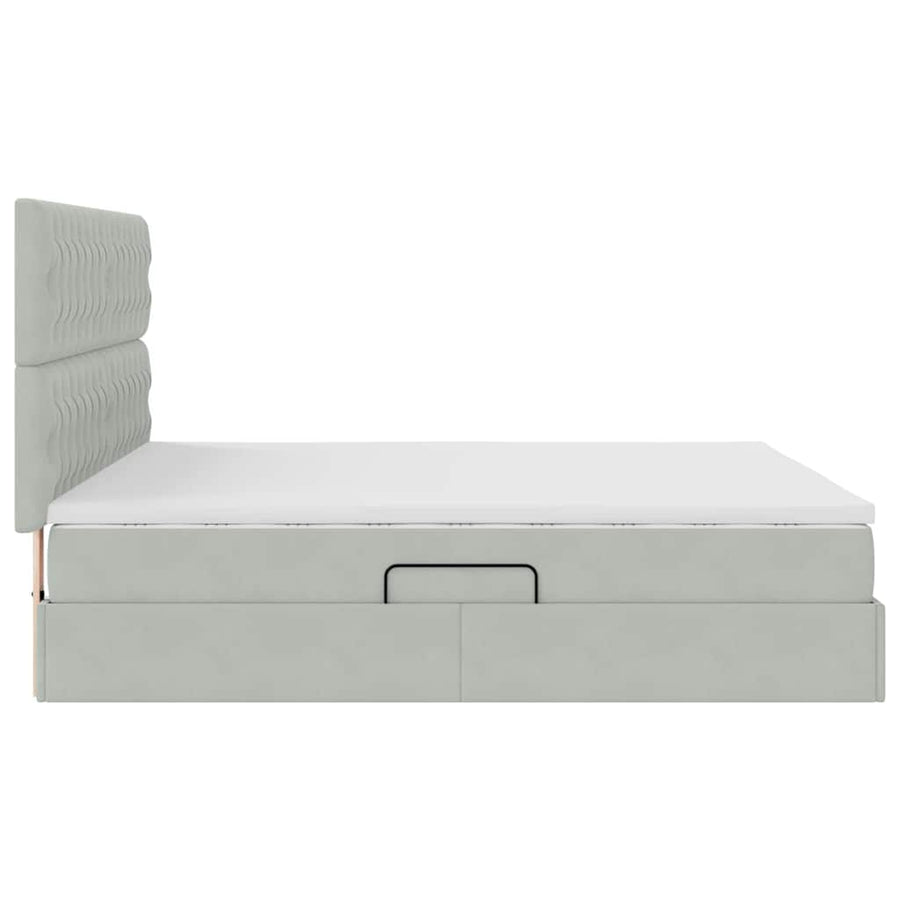 Bed met LED -striplichten Lichtgrijs 180 x 200 cm Fluweel