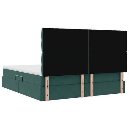 Bed met LED -striplichten Donkergroen 180 x 200 cm Fluweel