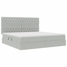 Bed met LED -striplichten Lichtgrijs 200 x 200 cm Fluweel