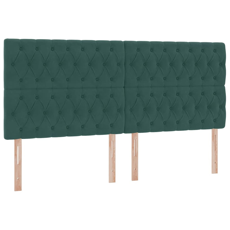 Opbergbed met LED met matras Donkergroen 200 x 200 cm Fluweel