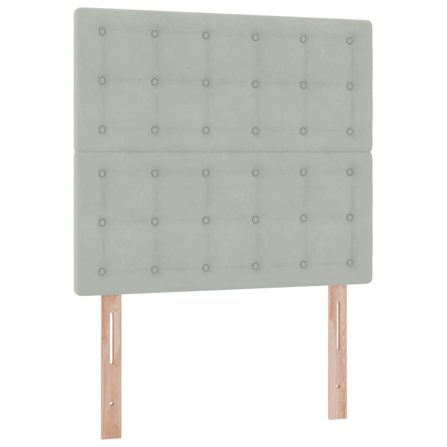Opbergbed met LED met matras Lichtgrijs 90 x 200 cm Fluweel