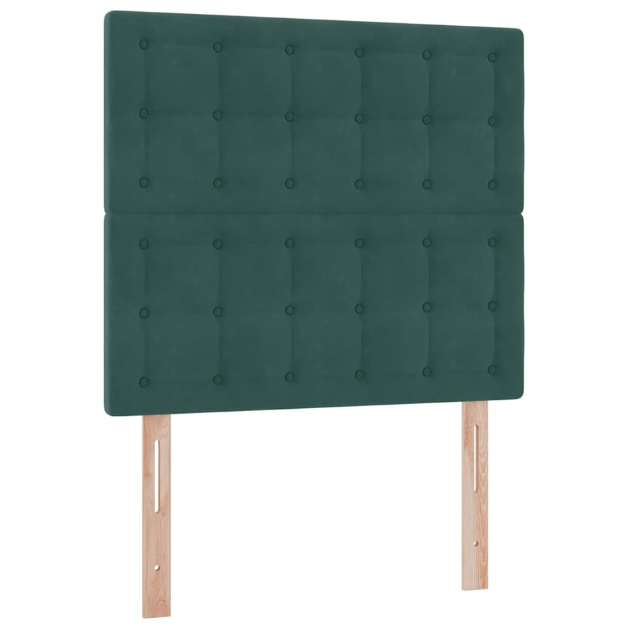 Opbergbed met LED met matras Donkergroen 90 x 200 cm Fluweel