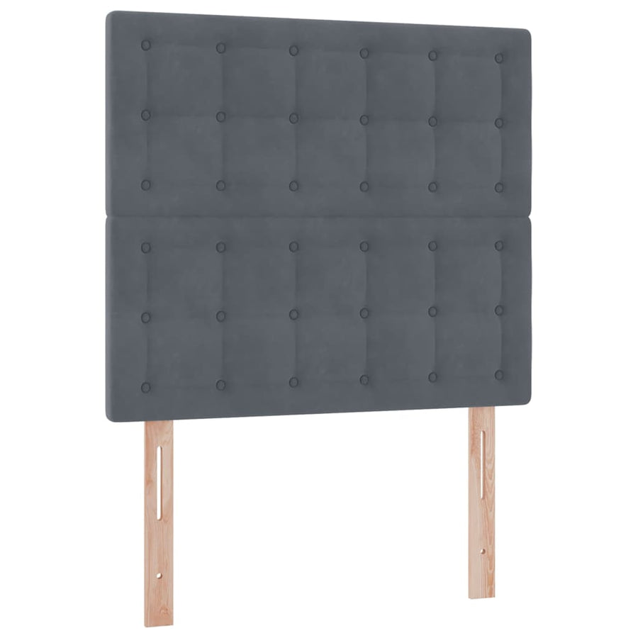 Opbergbed met LED met matras Donkergrijs 100 x 200 cm Fluweel