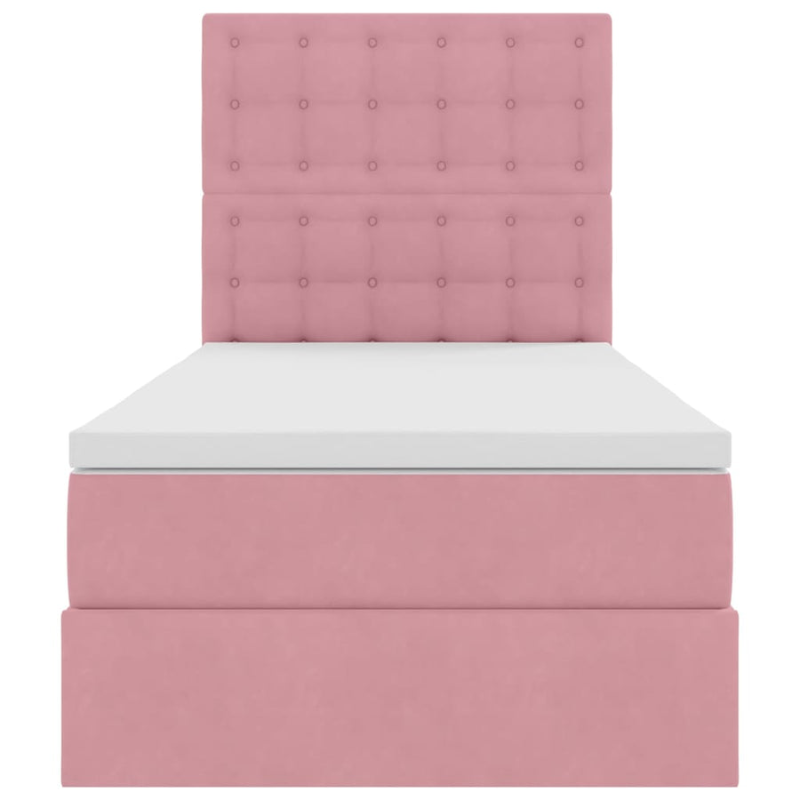 Opbergbed met LED met matras met LED Roze 100 x 200 cm Fluweel