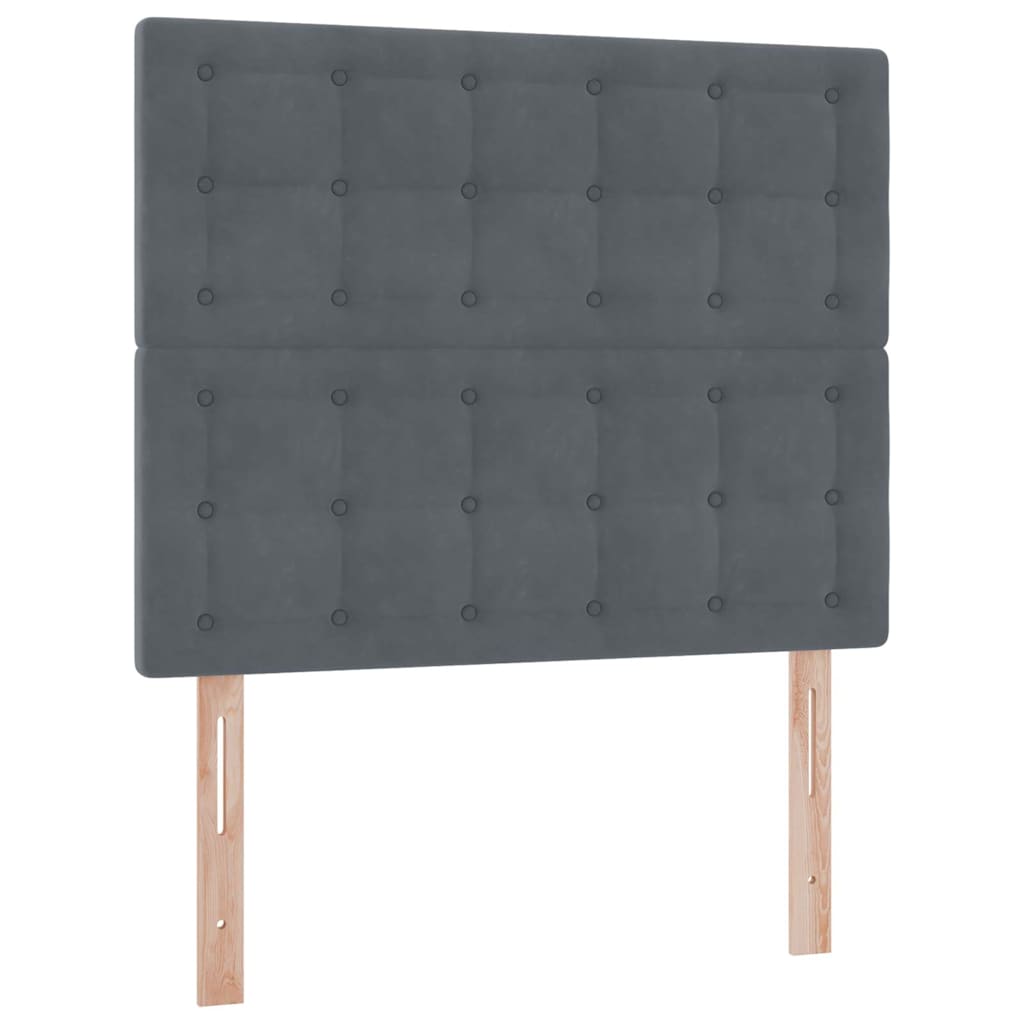 Opbergbed met LED met matras Donkergrijs 120 x 190 cm Fluweel