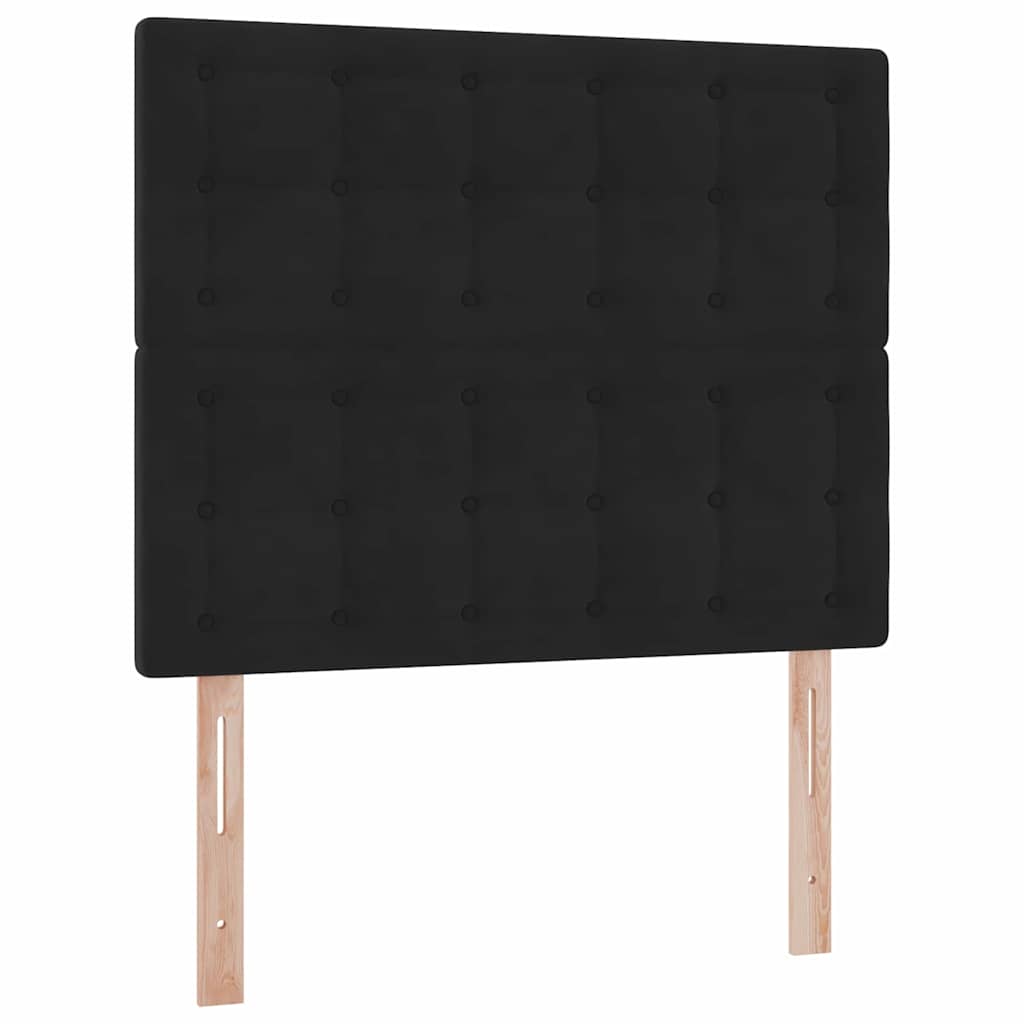 Opbergbed met LED met matras Zwart 120 x 190 cm Fluweel