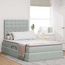 Bed met LED -striplichten Lichtgrijs 120 x 200 cm Fluweel