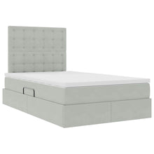 Bed met LED -striplichten Lichtgrijs 120 x 200 cm Fluweel