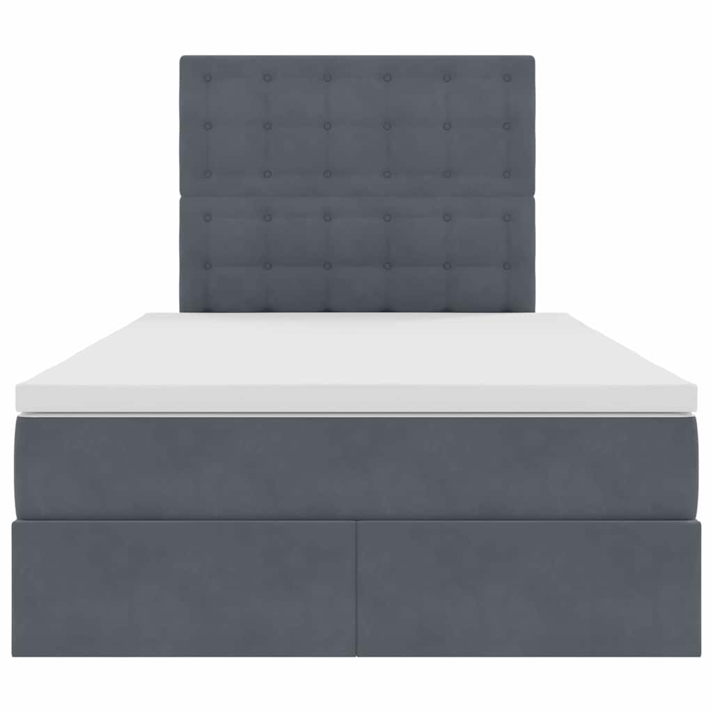Bed met LED -striplichten Donkergrijs 120 x 200 cm Fluweel