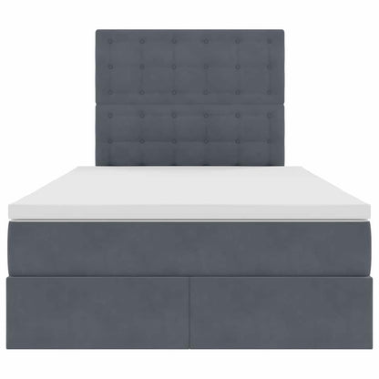 Bed met LED -striplichten Donkergrijs 120 x 200 cm Fluweel