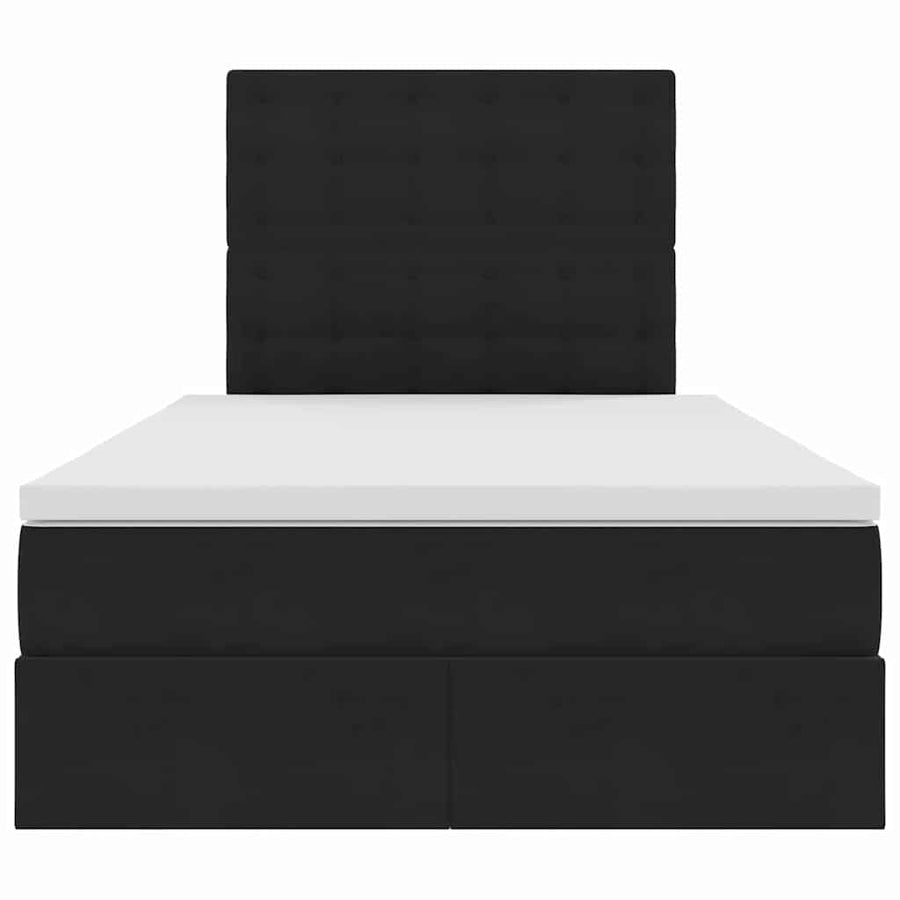 Bed met LED -striplichten met opslag Zwart 120 x 200 cm Fluweel