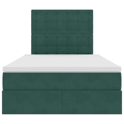 Bed met LED -striplichten Donkergroen 120 x 200 cm Fluweel