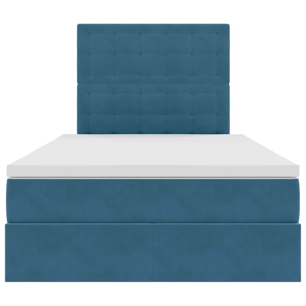 Bed met LED -striplichten Donkerblauw 120 x 200 cm Fluweel