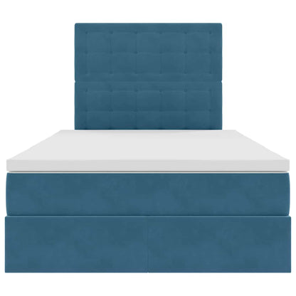 Bed met LED -striplichten Donkerblauw 120 x 200 cm Fluweel