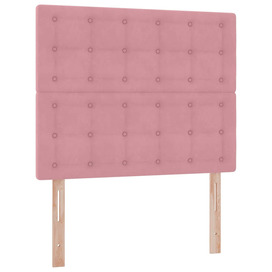 Bed met LED -striplichten met opslag Roze 120 x 200 cm Fluweel