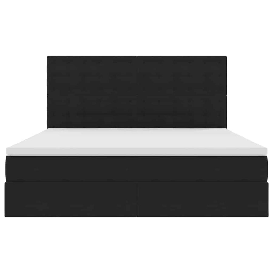 Bed met LED -striplichten met opslag Zwart 180 x 200 cm Fluweel