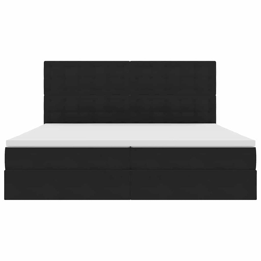 Bed met LED -striplichten met opslag Zwart 200 x 200 cm Fluweel