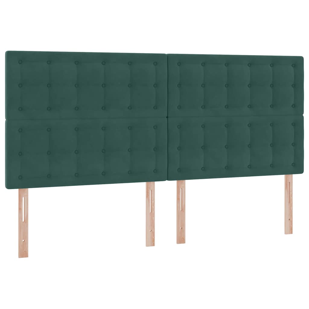 Opbergbed met LED met matras Donkergroen 200 x 200 cm Fluweel