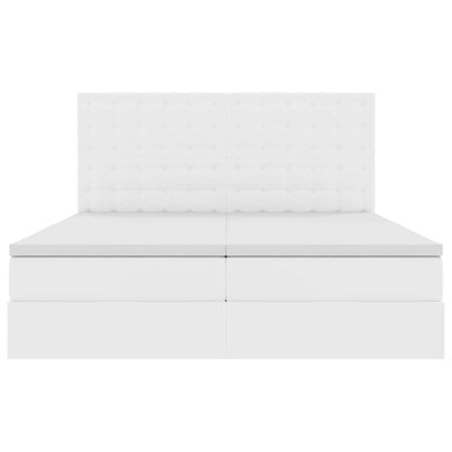 Opbergbed met LED met opslag Puur Wit 180 x 200 cm Kunstleer