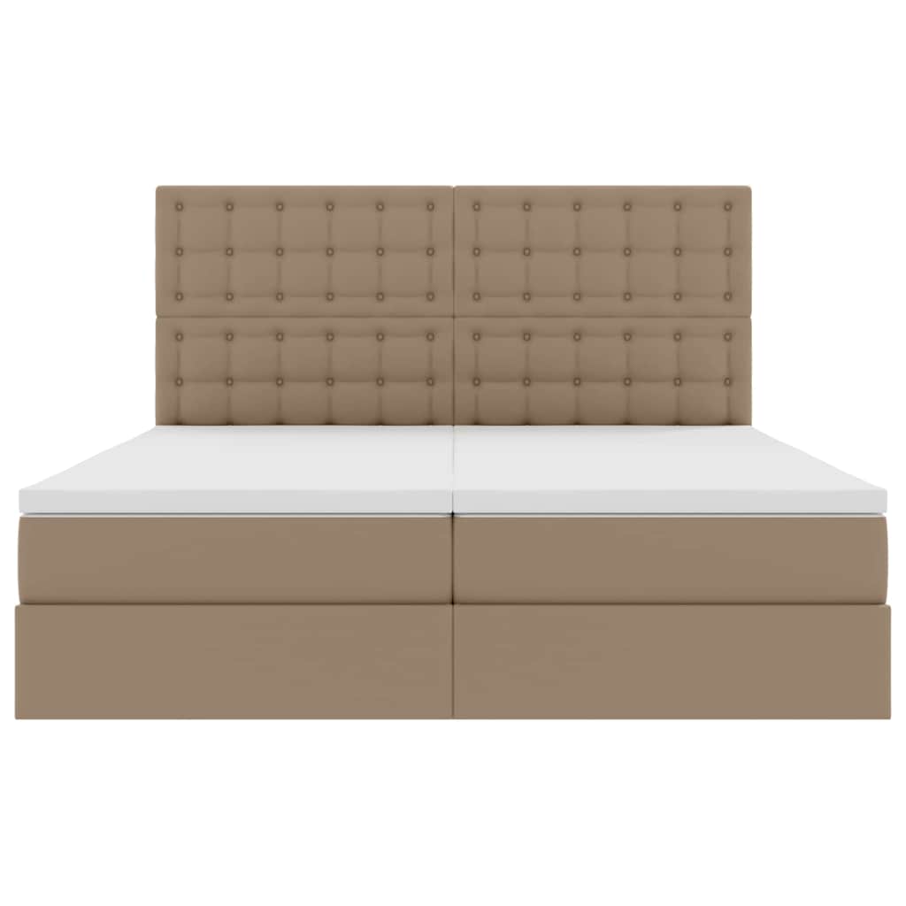Opbergbed met LED met opslag Cappuccino 180 x 200 cm Kunstleer