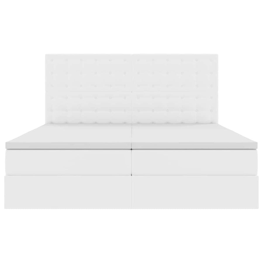 Opbergbed met LED met opslag Puur Wit 200 x 200 cm Kunstleer