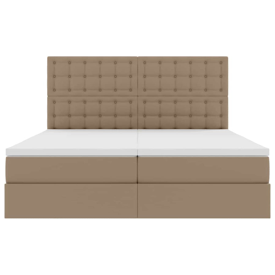 Opbergbed met LED met opslag Cappuccino 200 x 200 cm Kunstleer