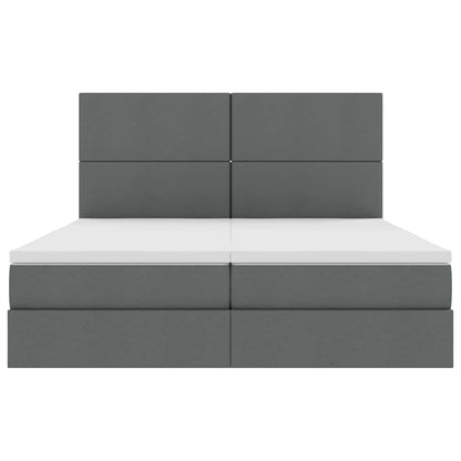 Bed met LED-stripverlichting Donkergrijs 180 x 200 cm Stof