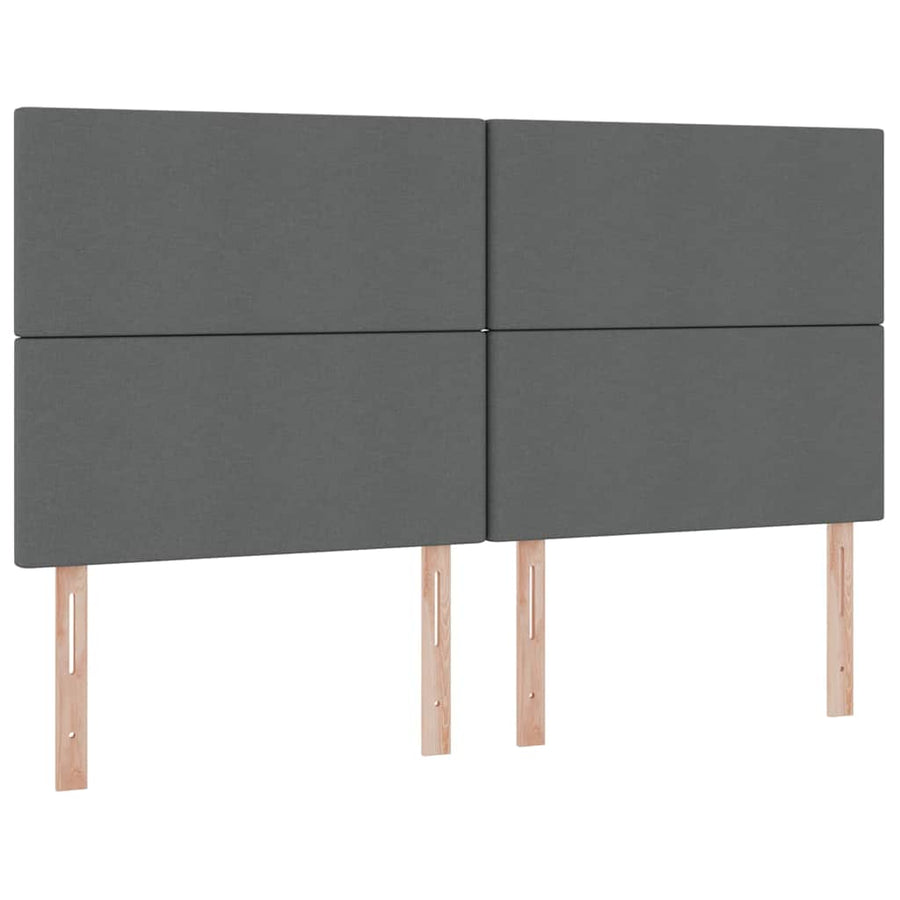 Bed met LED-stripverlichting Donkergrijs 180 x 200 cm Stof