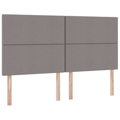 Bed met LED-stripverlichting met opslag Taupe 180 x 200 cm Stof