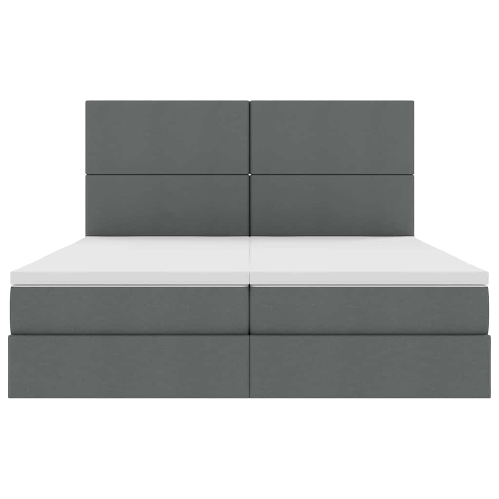 Bed met LED-stripverlichting Donkergrijs 200 x 200 cm Stof