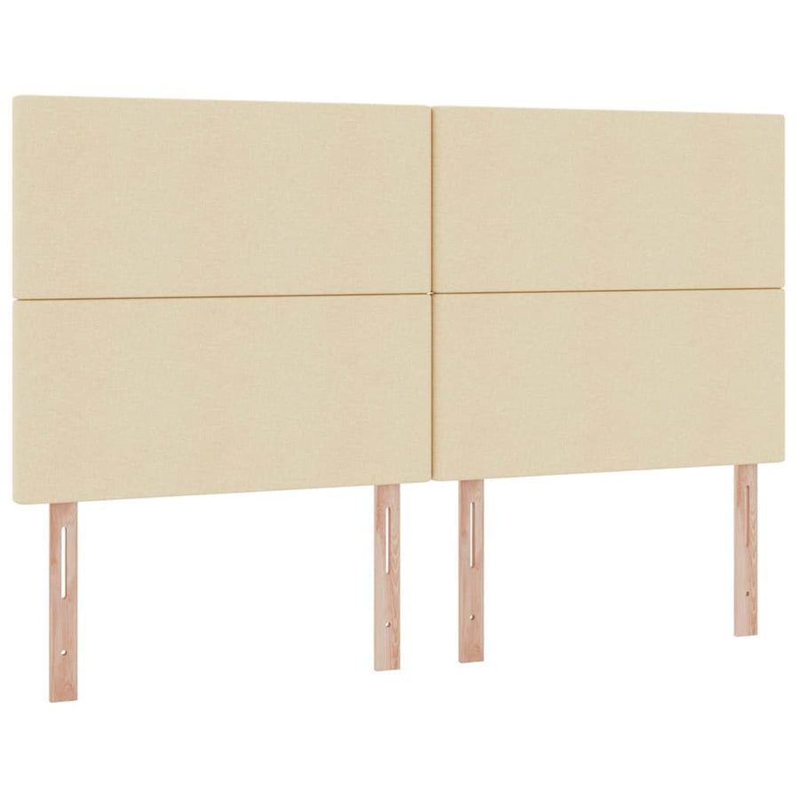 Bed met LED-stripverlichting met opslag Crème 200 x 200 cm Stof