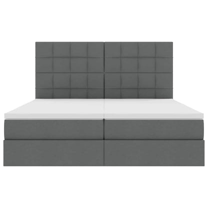 Bed met LED-stripverlichting Donkergrijs 180 x 200 cm Stof