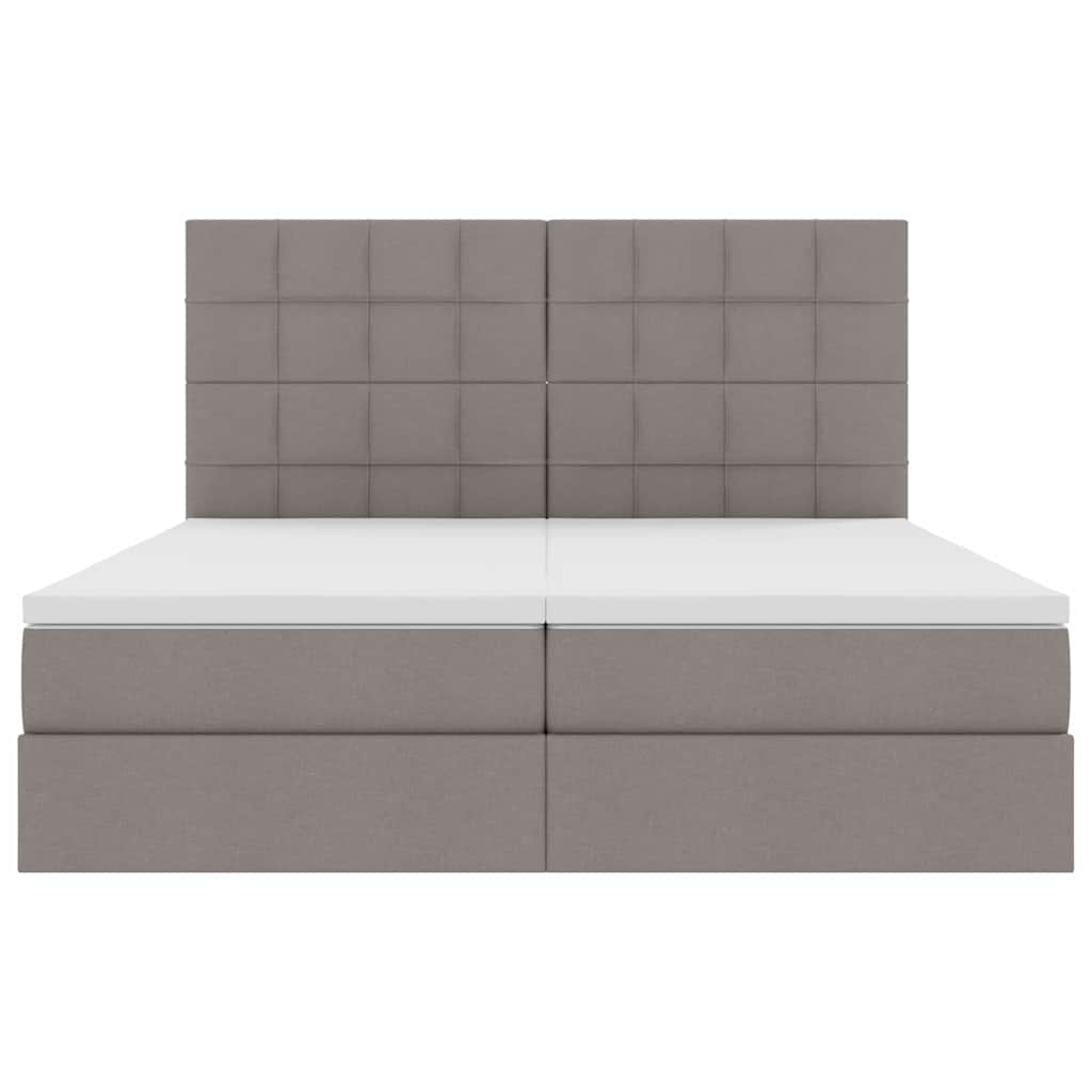 Bed met LED-stripverlichting met opslag Taupe 180 x 200 cm Stof