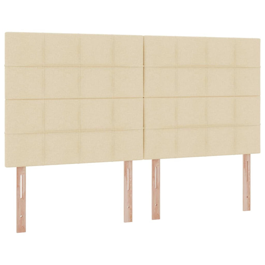 Bed met LED-stripverlichting met opslag Crème 180 x 200 cm Stof