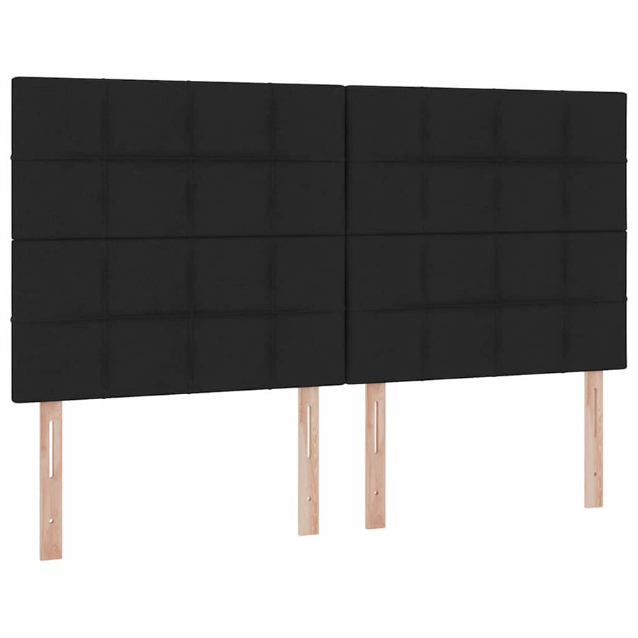 Bed met LED-stripverlichting met opslag Zwart 200 x 200 cm Stof