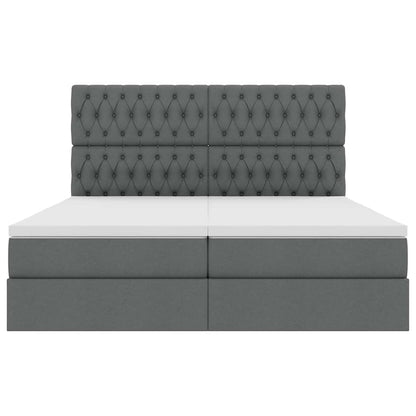 Bed met LED-stripverlichting Donkergrijs 180 x 200 cm Stof