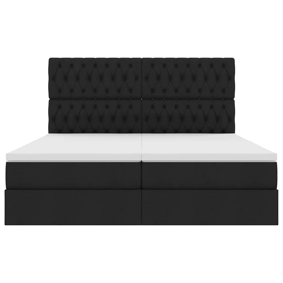 Bed met LED-stripverlichting met opslag Zwart 180 x 200 cm Stof