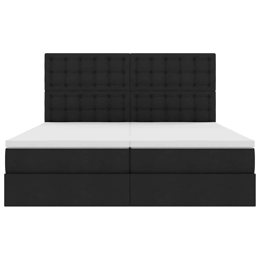 Bed met LED-stripverlichting met opslag Zwart 180 x 200 cm Stof
