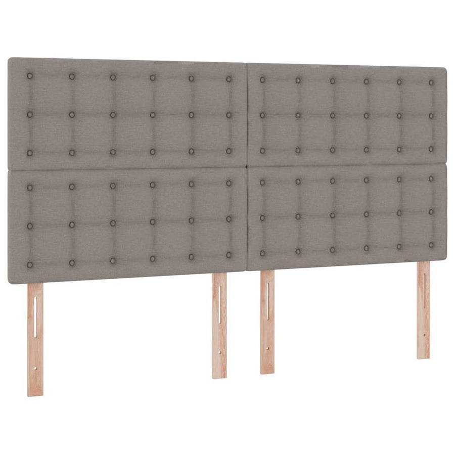 Bed met LED-stripverlichting met opslag Taupe 180 x 200 cm Stof