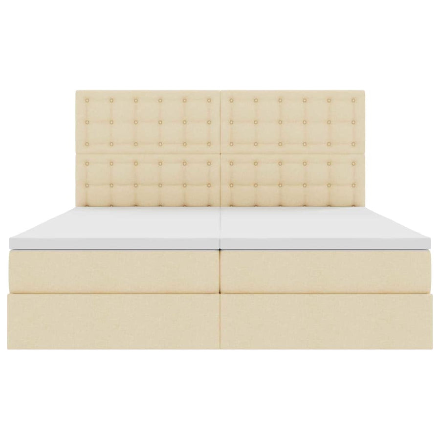 Bed met LED-striplichten met hoofdeinde Crème 180 x 200 cm Stof