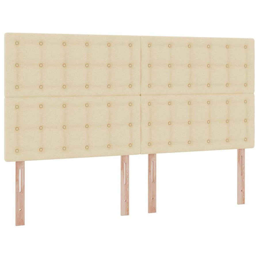 Bed met LED-striplichten met hoofdeinde Crème 180 x 200 cm Stof