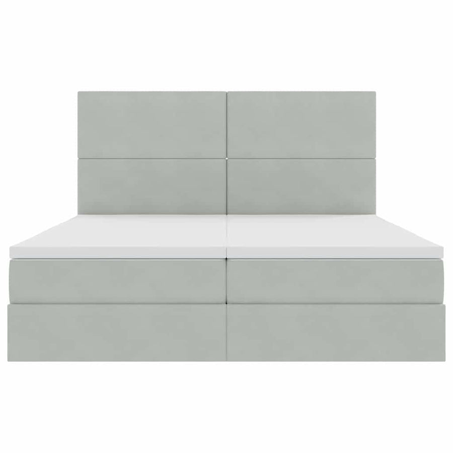 Bed met LED-stripverlichting Lichtgrijs 180 x 200 cm Fluweel